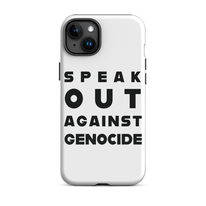 Tough Case for iPhone® - Speak out against genocide, Glossy iPhone 15 Plus