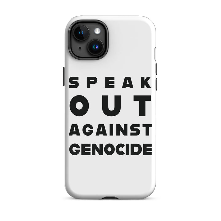 Tough Case for iPhone® - Speak out against genocide, Glossy iPhone 15 Plus