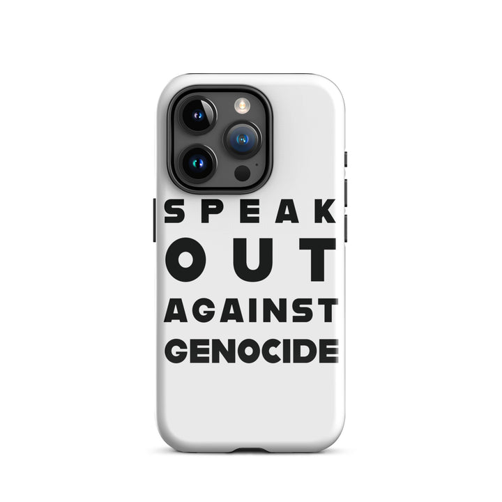 Tough Case for iPhone® - Speak out against genocide, Glossy iPhone 15 Pro