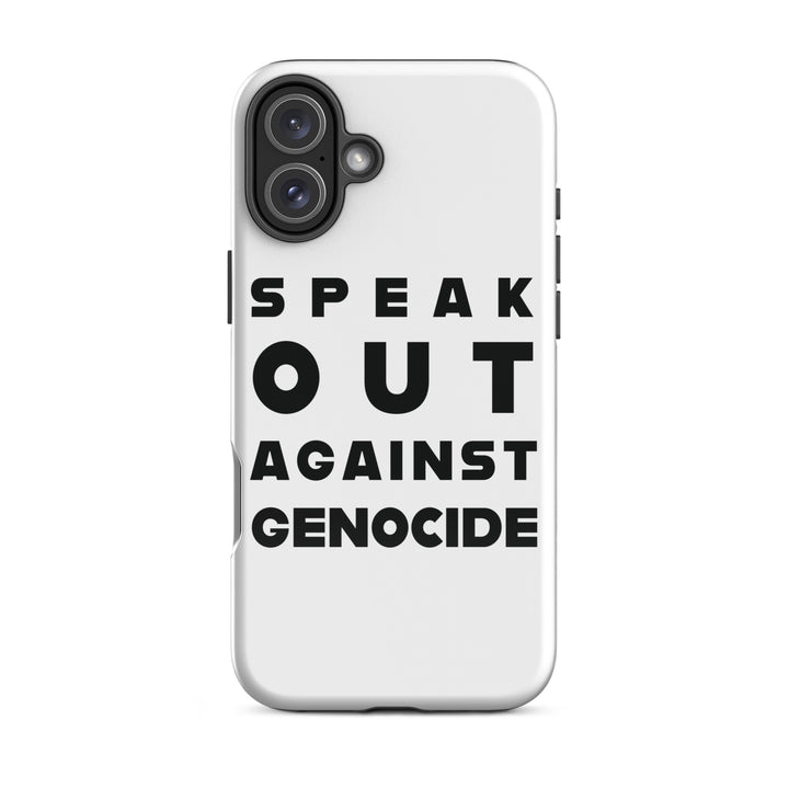 Tough Case for iPhone® - Speak out against genocide, Glossy iPhone 16 Plus