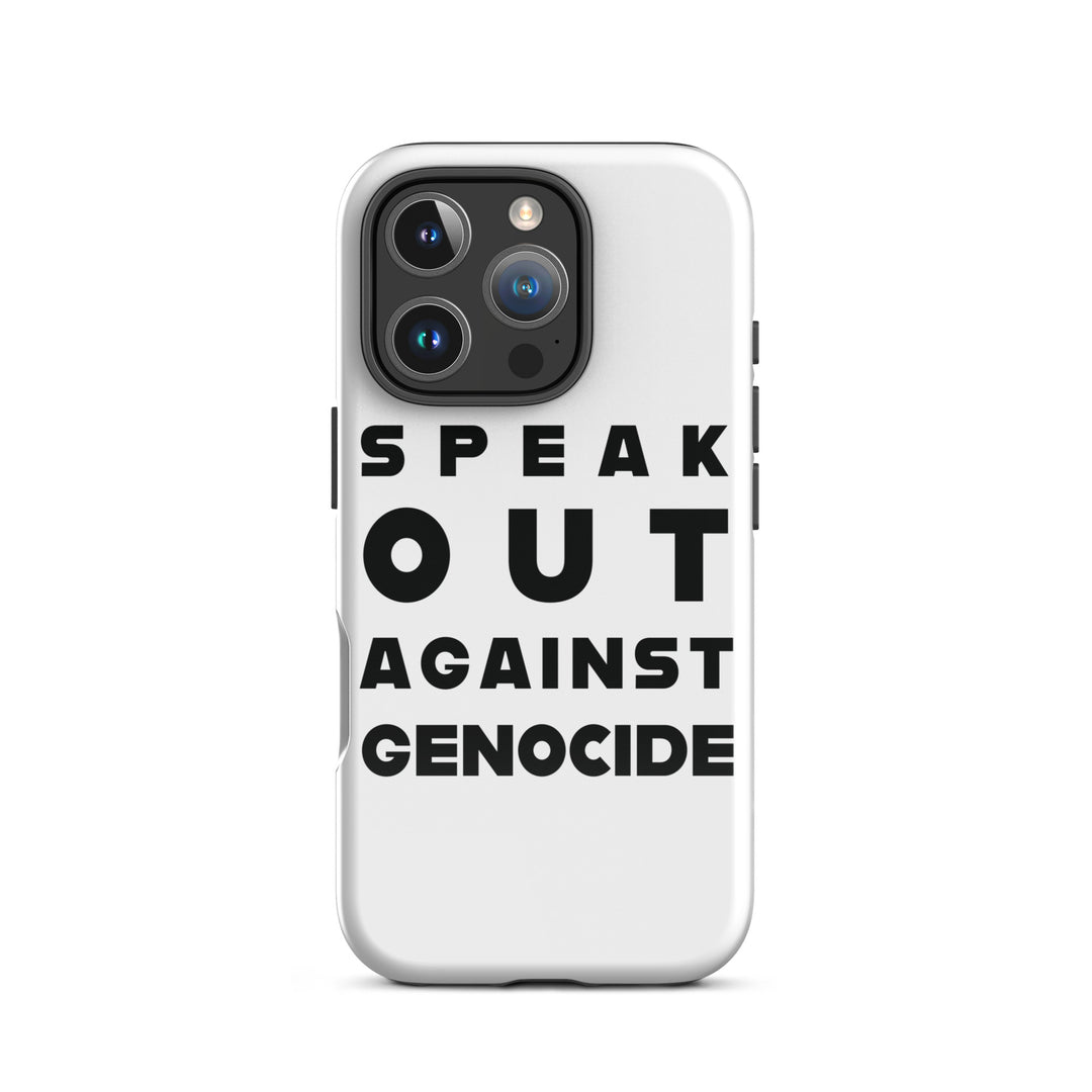 Tough Case for iPhone® - Speak out against genocide, Glossy iPhone 16 Pro
