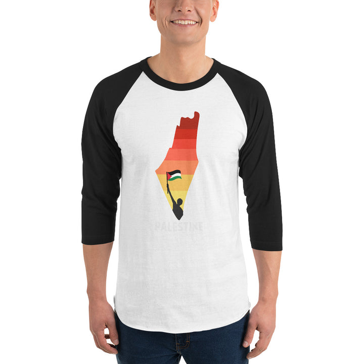 Men 3/4 sleeve raglan shirt | Palestine Map