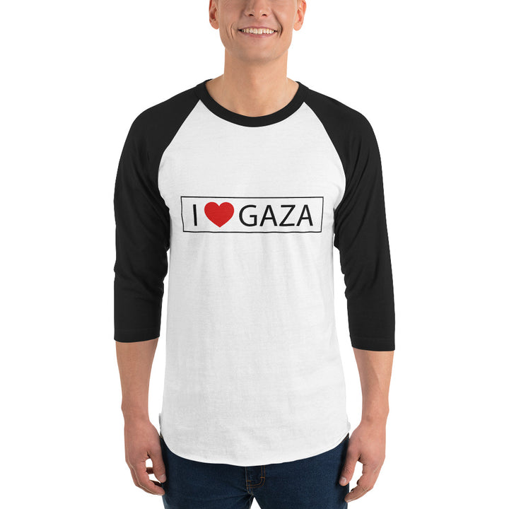 Men 3/4 sleeve raglan shirt | I Love Gaza