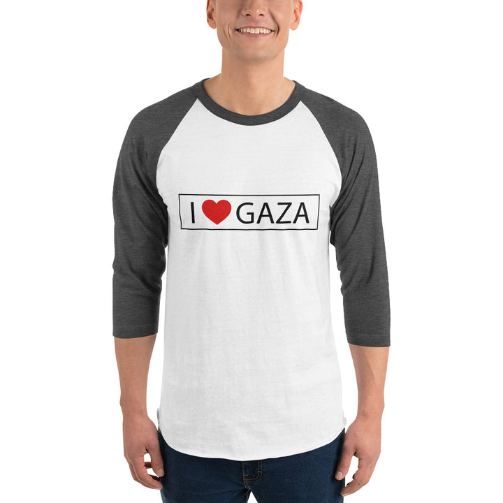 Men 3/4 sleeve raglan shirt | I Love Gaza