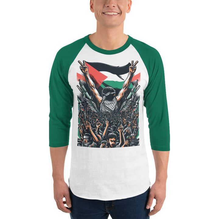 Men 3/4 sleeve raglan shirt | Art by Moh