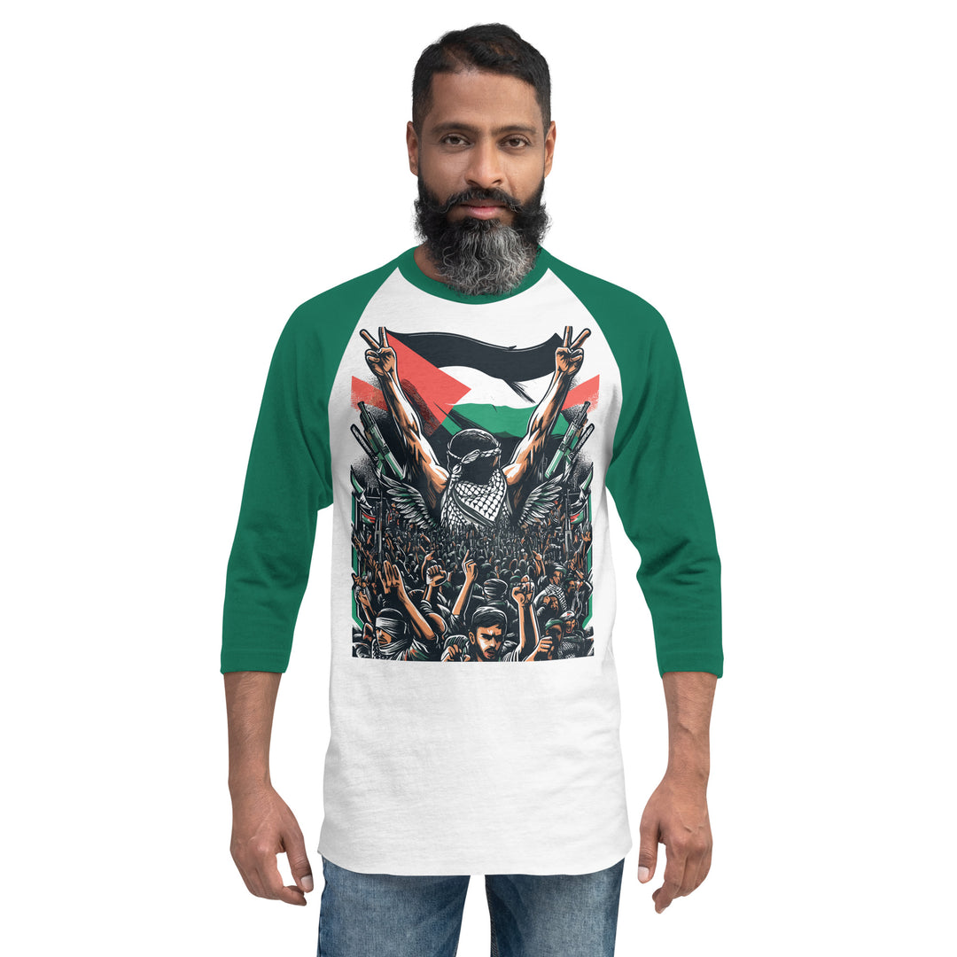 Men 3/4 sleeve raglan shirt | Art by Moh