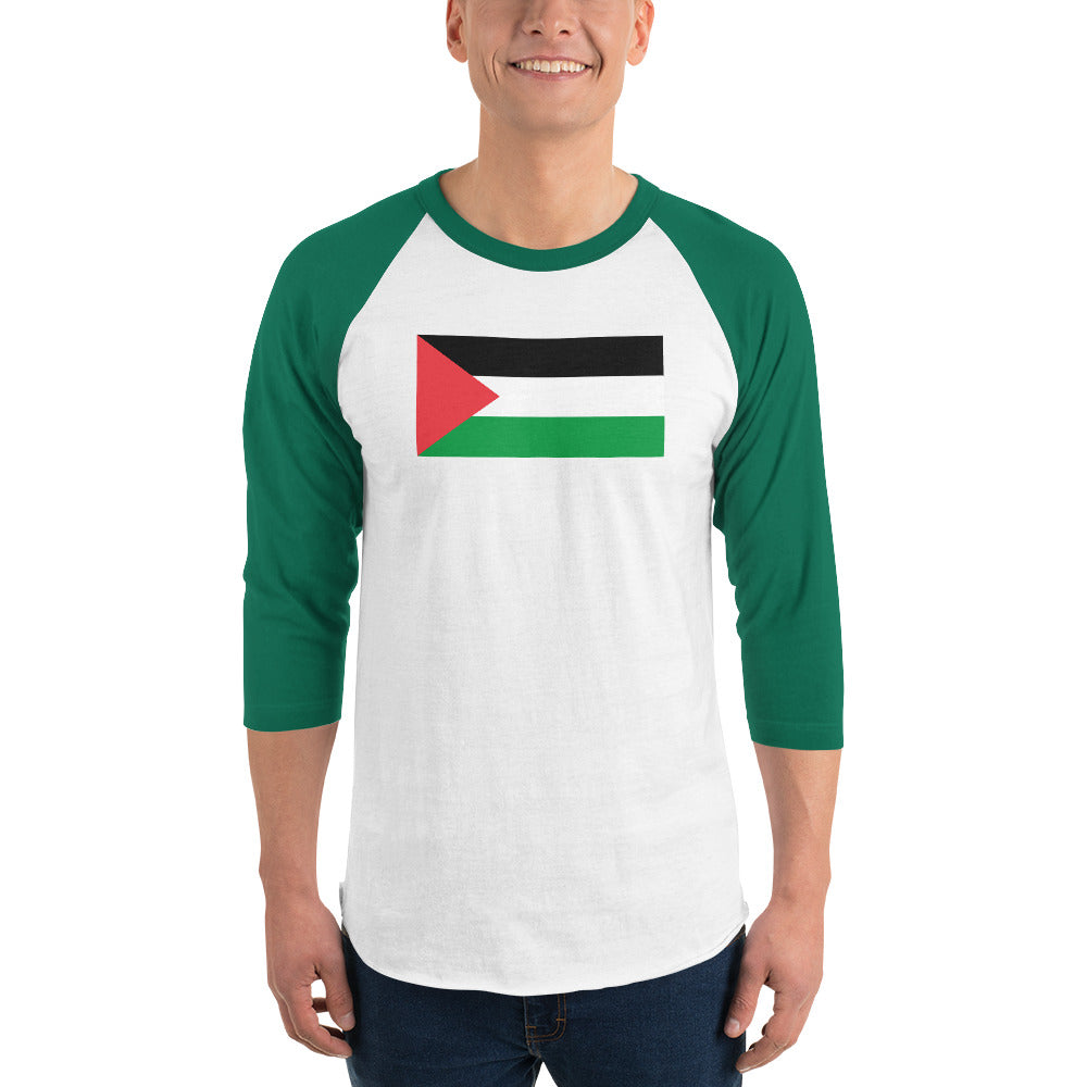 Men 3/4 sleeve raglan shirt | Palestine Flag