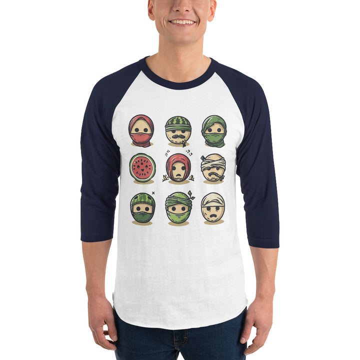 Men 3/4 sleeve raglan shirt | Palestine Emoji