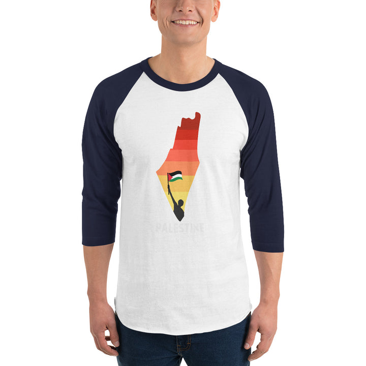 Men 3/4 sleeve raglan shirt | Palestine Map