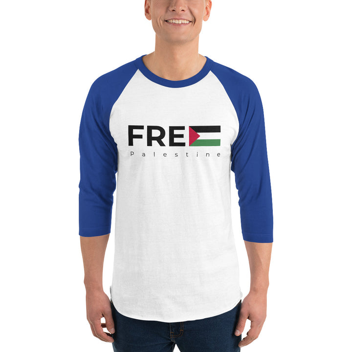 Men 3/4 sleeve raglan shirt | Free Palestine