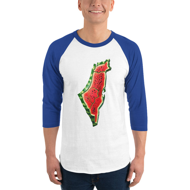 Men 3/4 sleeve raglan shirt | Palestine Watermelon