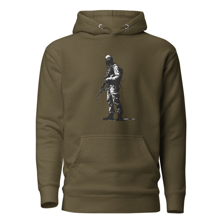 Men Hoodie - The Fighter, Military Green