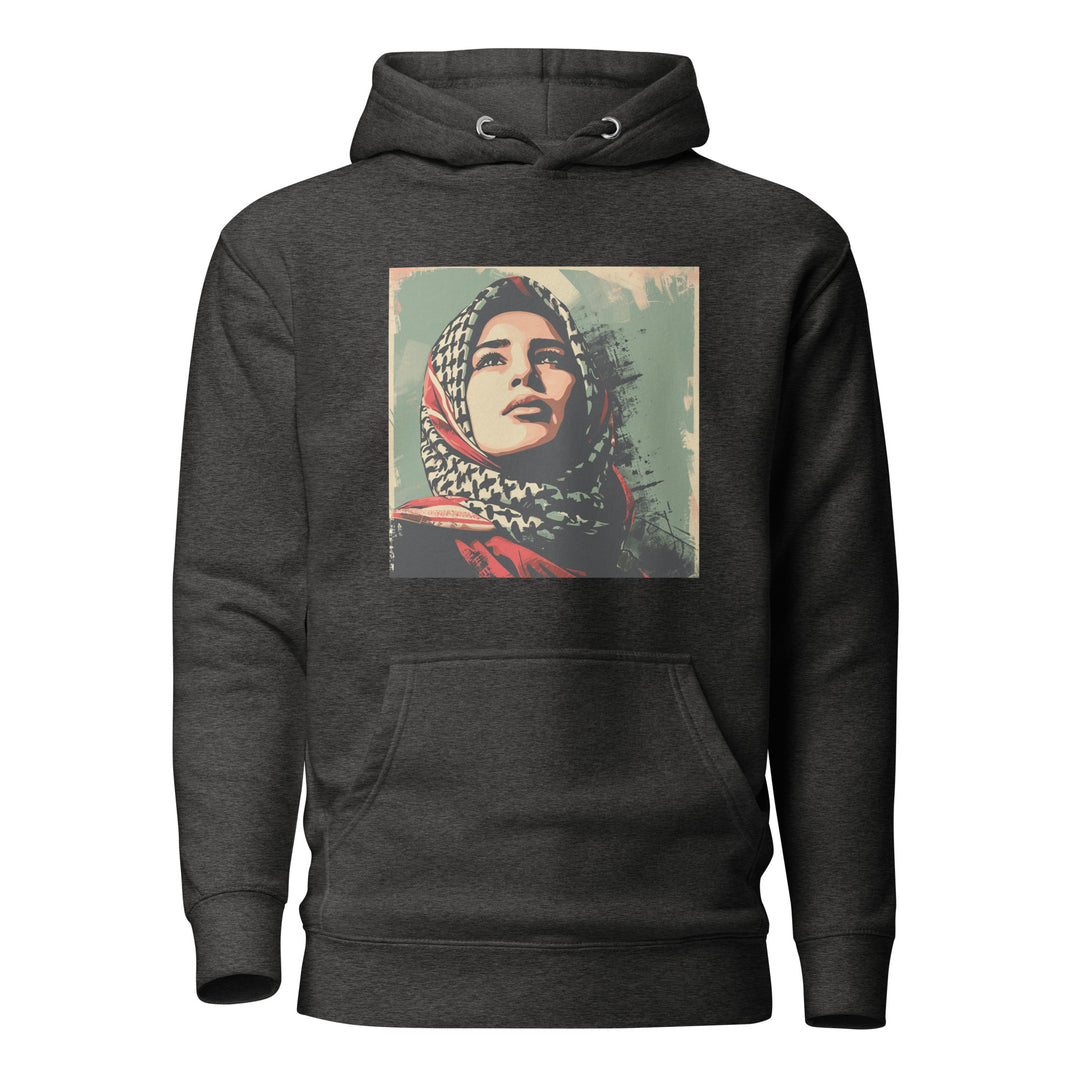 Men Hoodie - Palestine Hope, Charcoal Heather