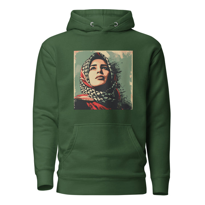 Men Hoodie - Palestine Hope, Forest Green