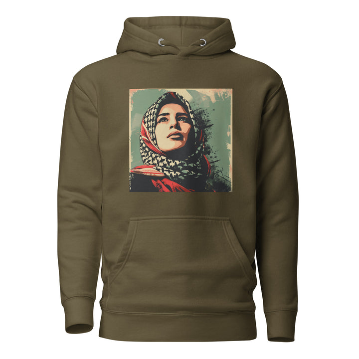 Men Hoodie - Palestine Hope, Military Green