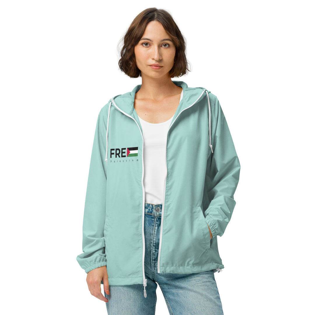 Women lightweight zip up windbreaker | Free Palestine