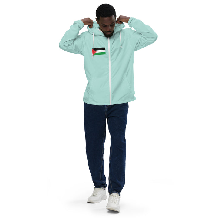 Men lightweight zip up windbreaker | Palestine Flag