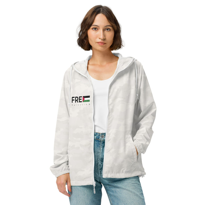 Women lightweight zip up windbreaker | Free Palestine