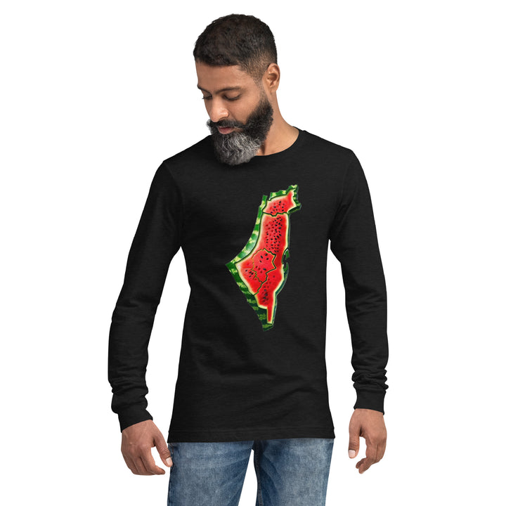 Men Long Sleeve Tee | Palestine Watermelon