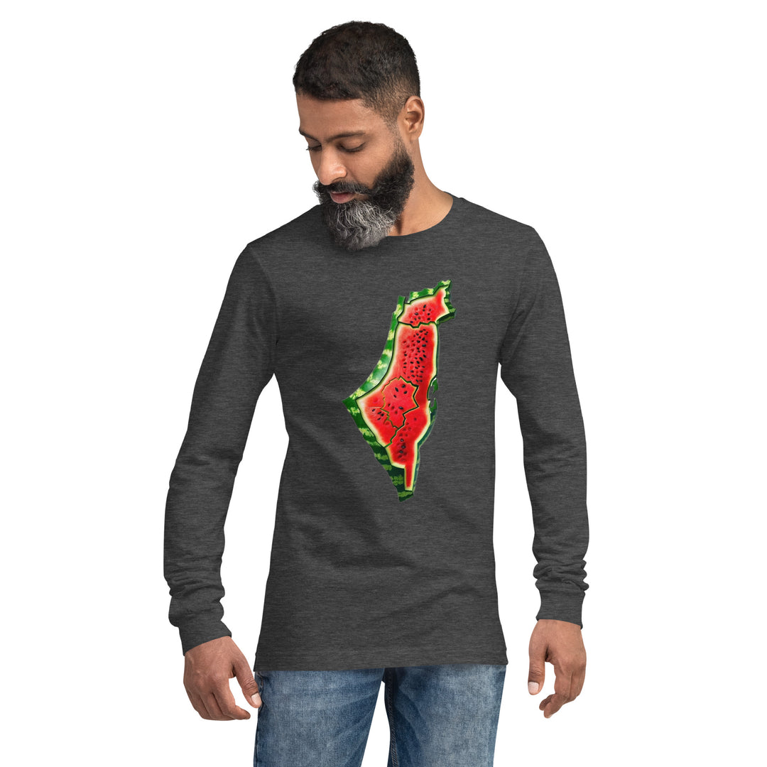 Men Long Sleeve Tee | Palestine Watermelon