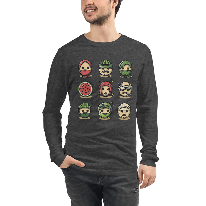 Men Long Sleeve Tee | Palestine Emoji