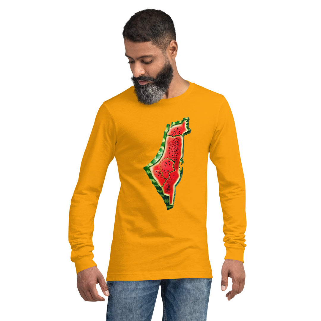 Men Long Sleeve Tee | Palestine Watermelon