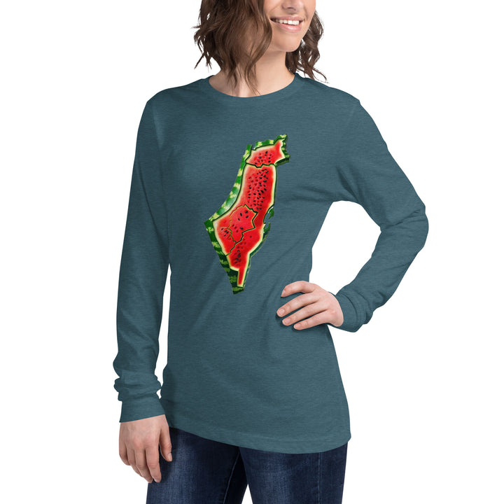 Women Long Sleeve Tee | Palestine Watermelon