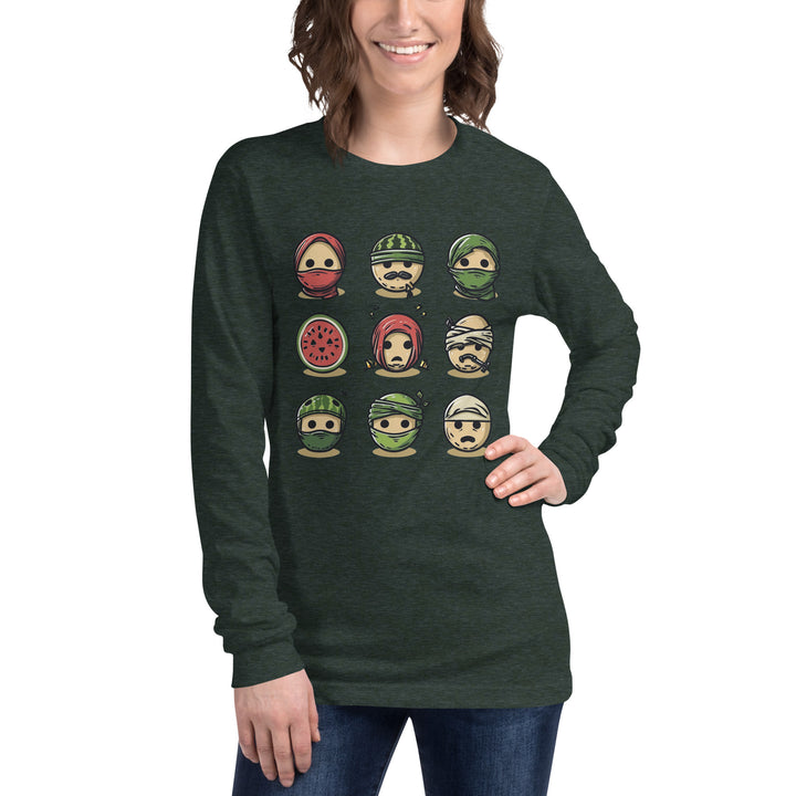 Women Long Sleeve Tee | Palestine Emoji