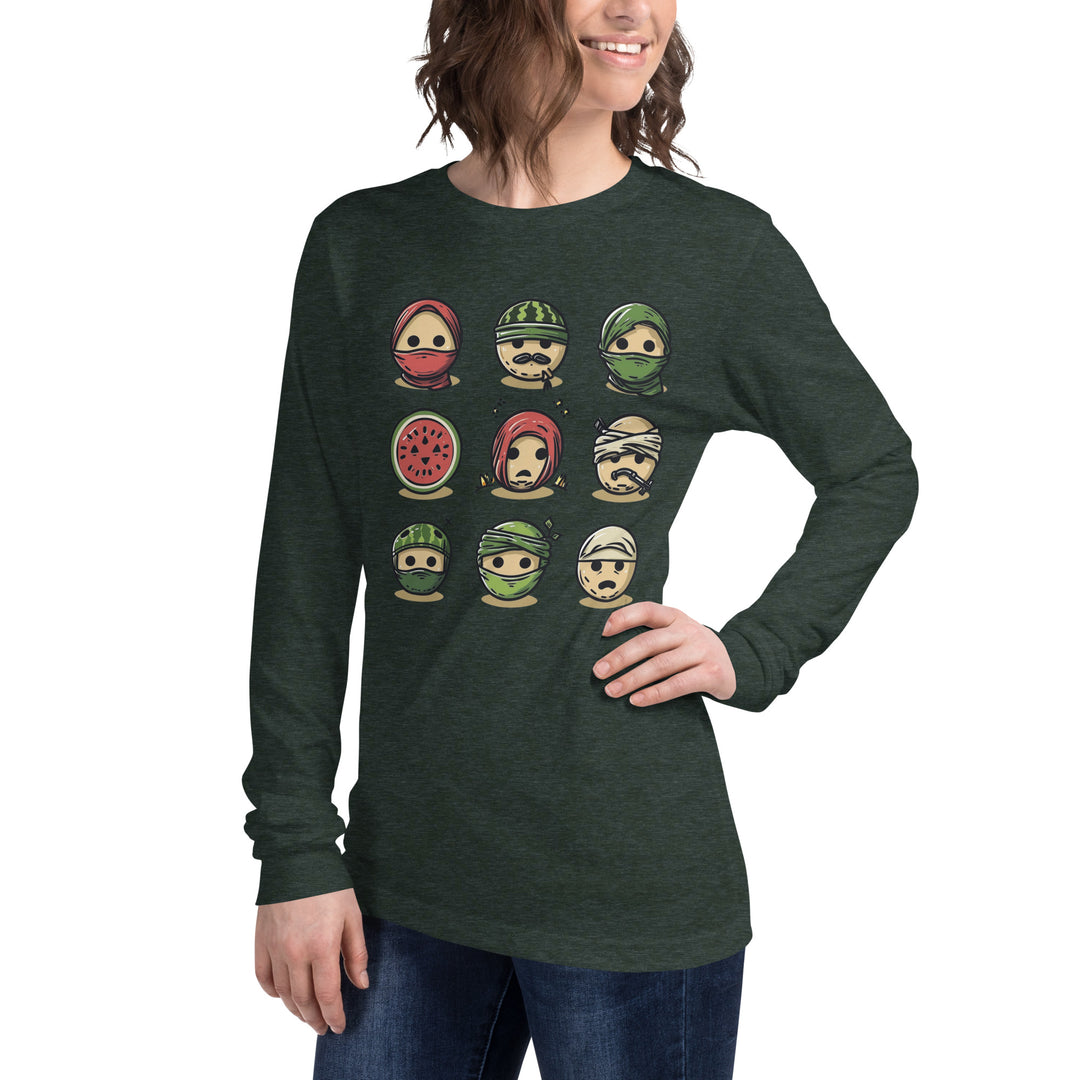 Women Long Sleeve Tee | Palestine Emoji