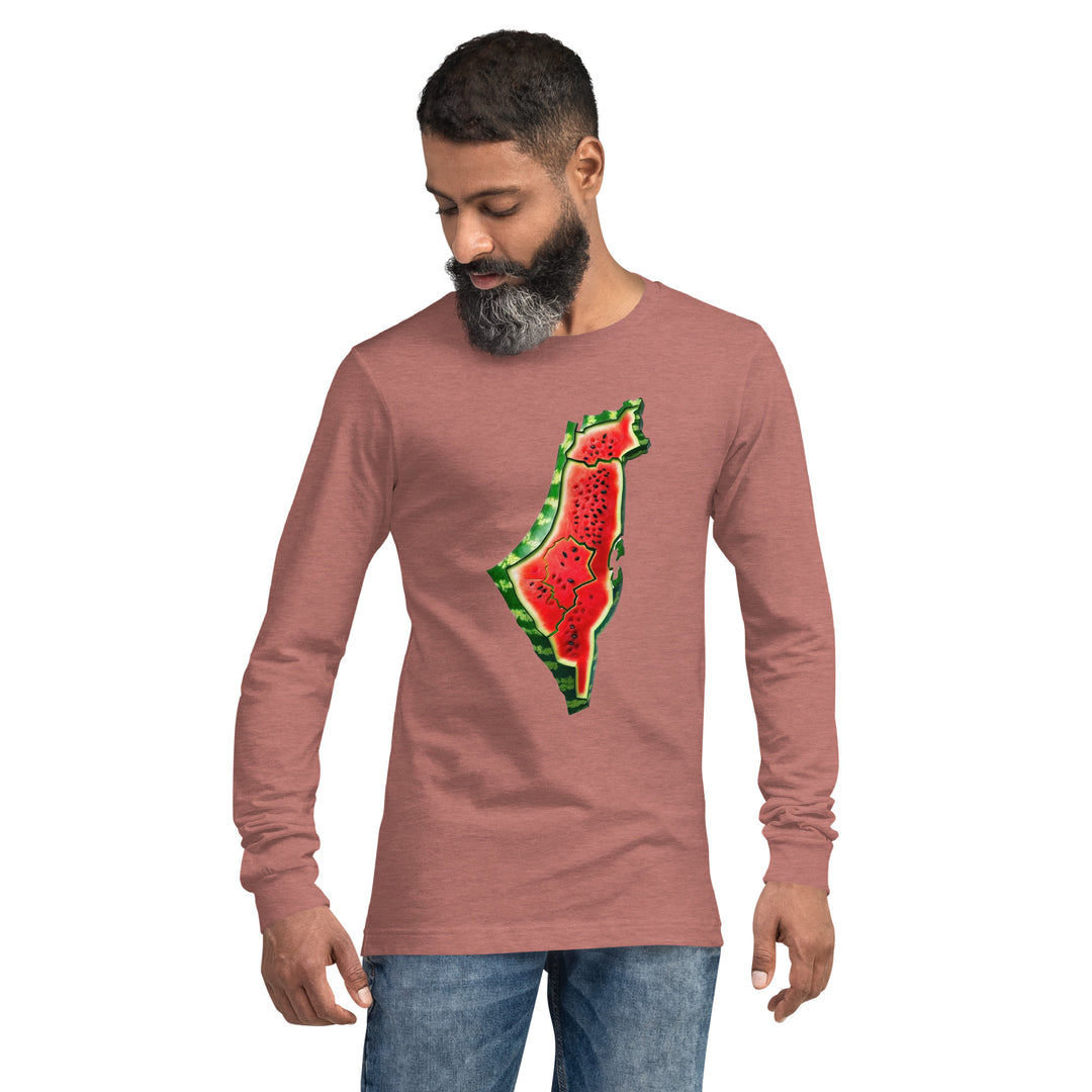 Men Long Sleeve Tee | Palestine Watermelon