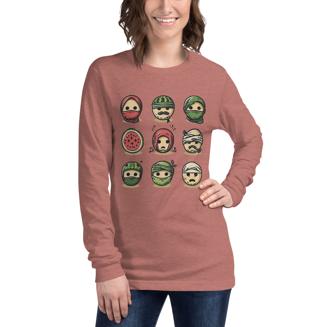 Women Long Sleeve Tee | Palestine Emoji