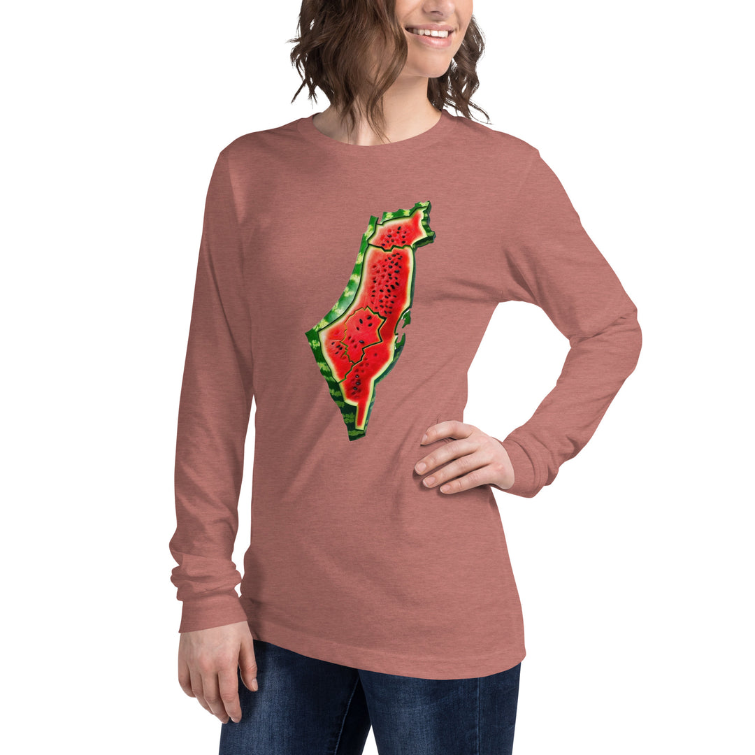 Women Long Sleeve Tee | Palestine Watermelon