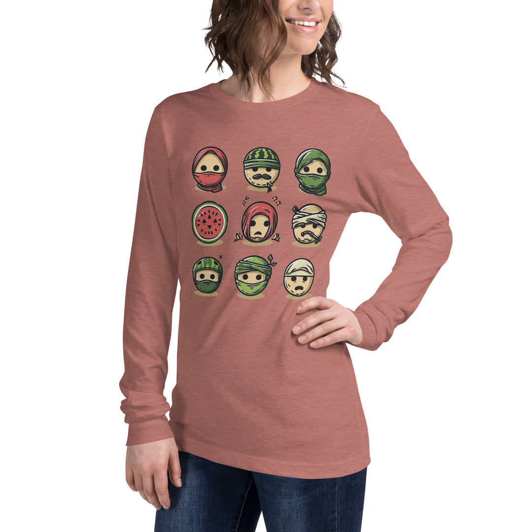 Women Long Sleeve Tee | Palestine Emoji