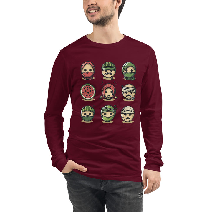 Men Long Sleeve Tee | Palestine Emoji