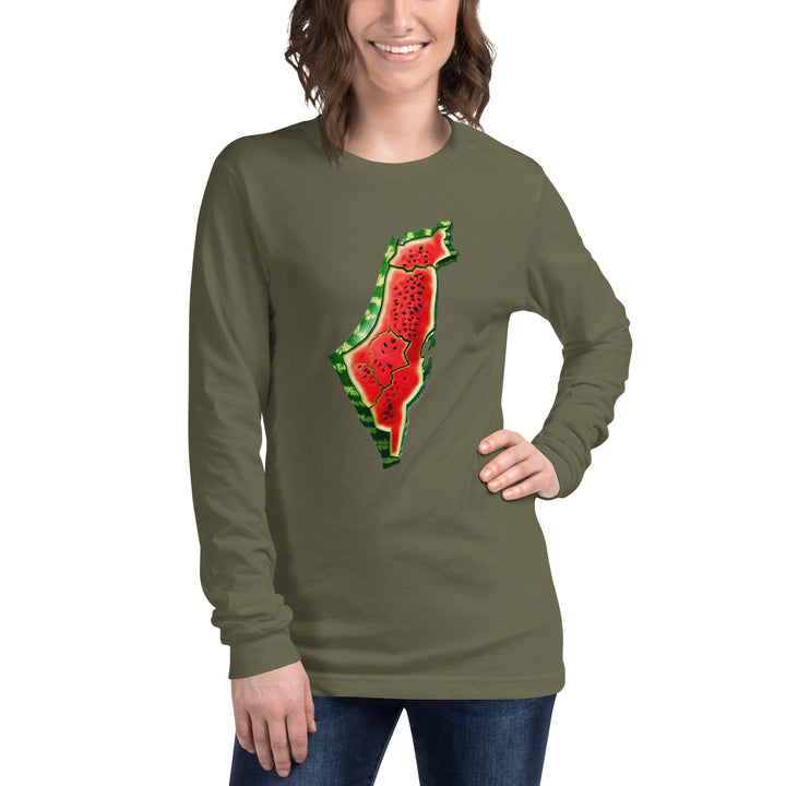 Women Long Sleeve Tee | Palestine Watermelon