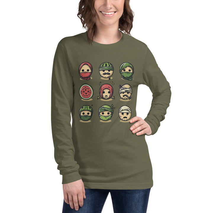 Women Long Sleeve Tee | Palestine Emoji