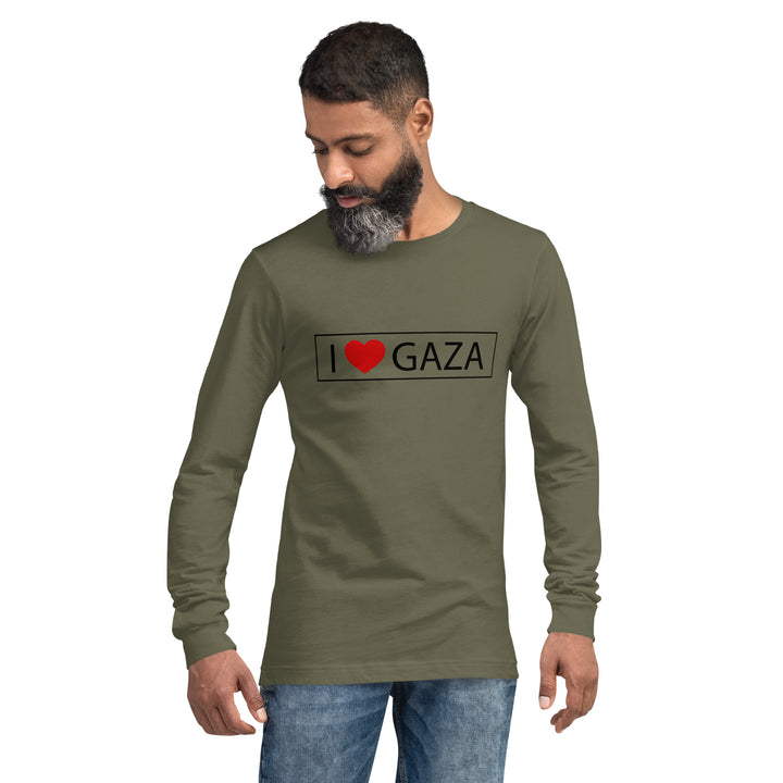 Men Long Sleeve Tee | I Love Gaza