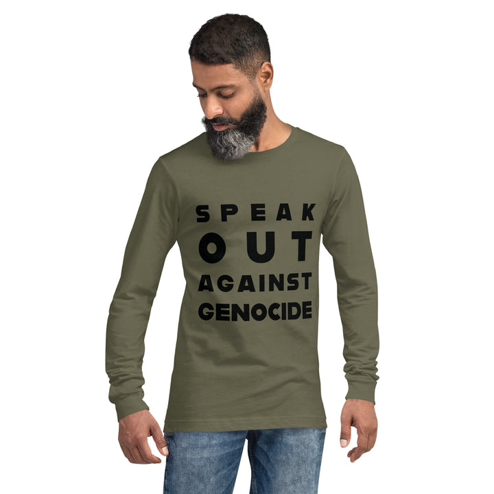 Men Long Sleeve Tee | Speak out against genocide