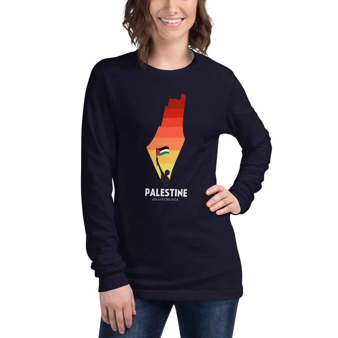 Women Long Sleeve Tee | Palestine Map