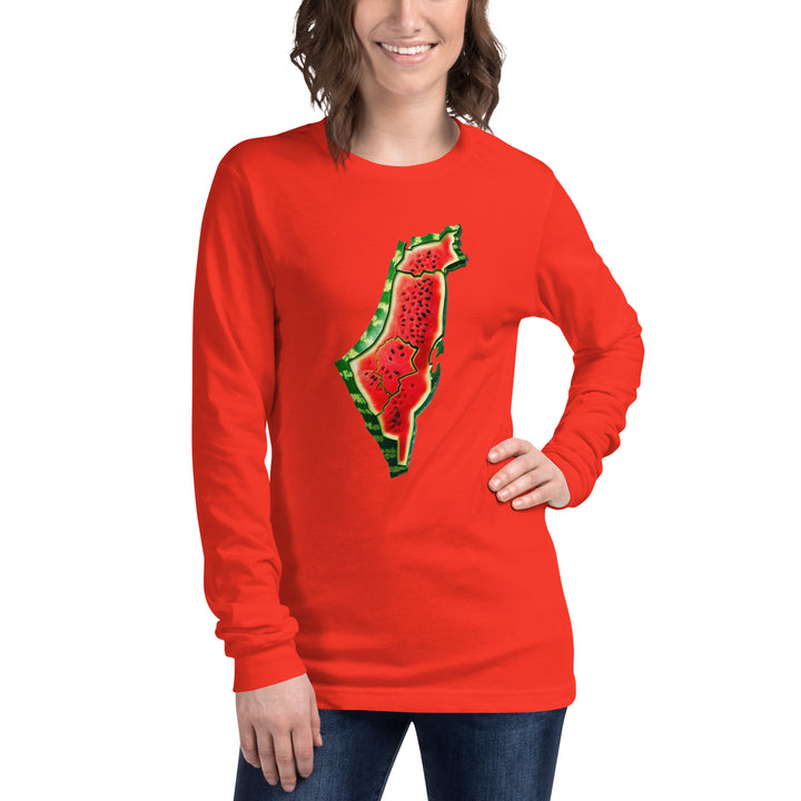 Women Long Sleeve Tee | Palestine Watermelon