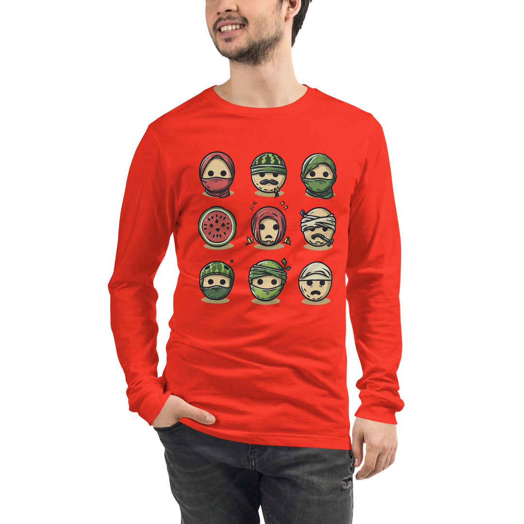 Men Long Sleeve Tee | Palestine Emoji