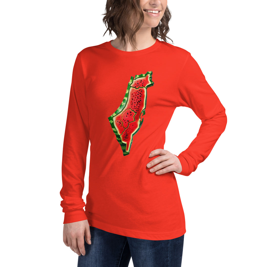 Women Long Sleeve Tee | Palestine Watermelon