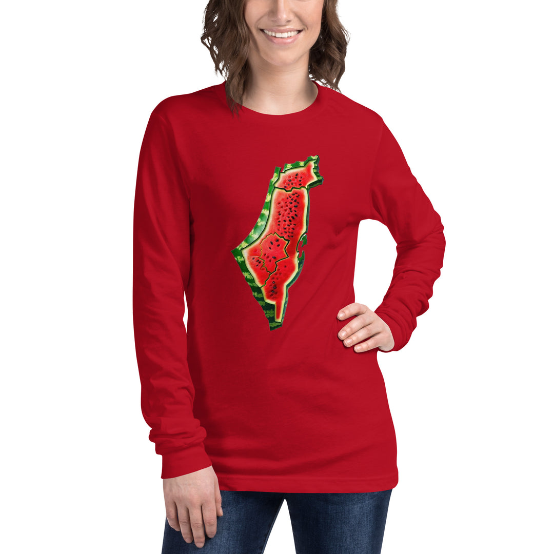 Women Long Sleeve Tee | Palestine Watermelon