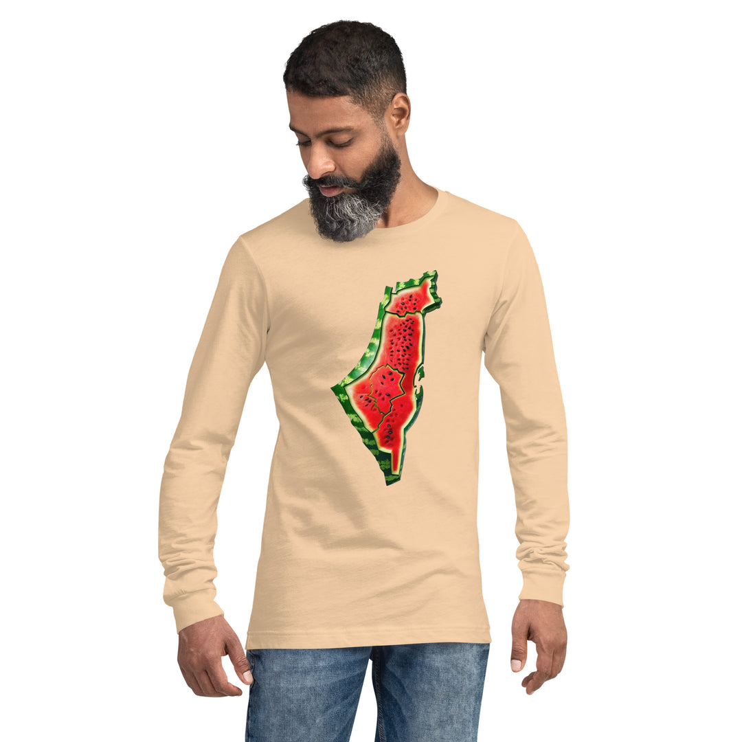 Men Long Sleeve Tee | Palestine Watermelon