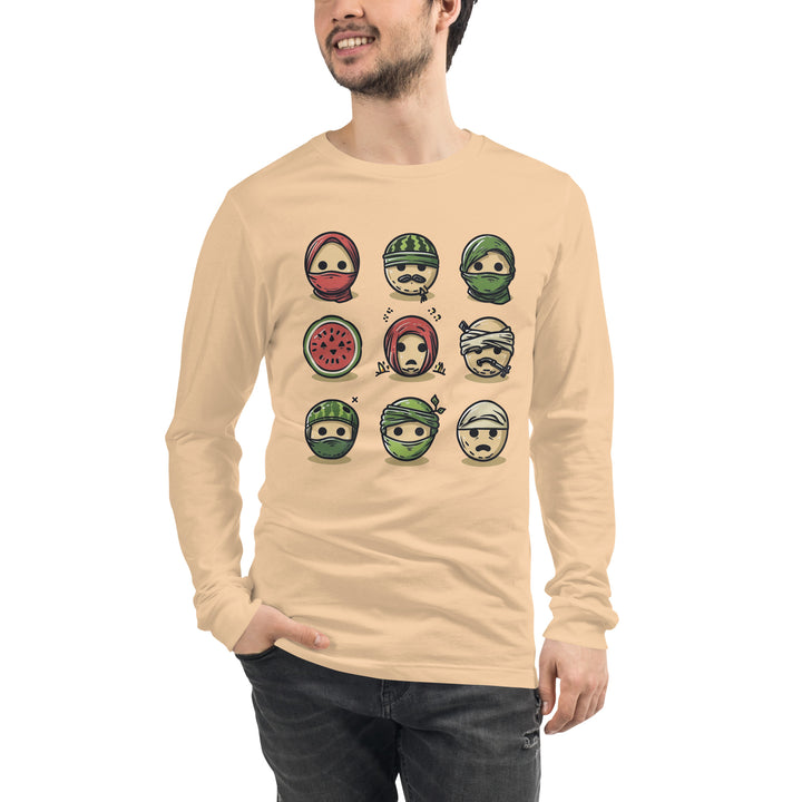 Men Long Sleeve Tee | Palestine Emoji