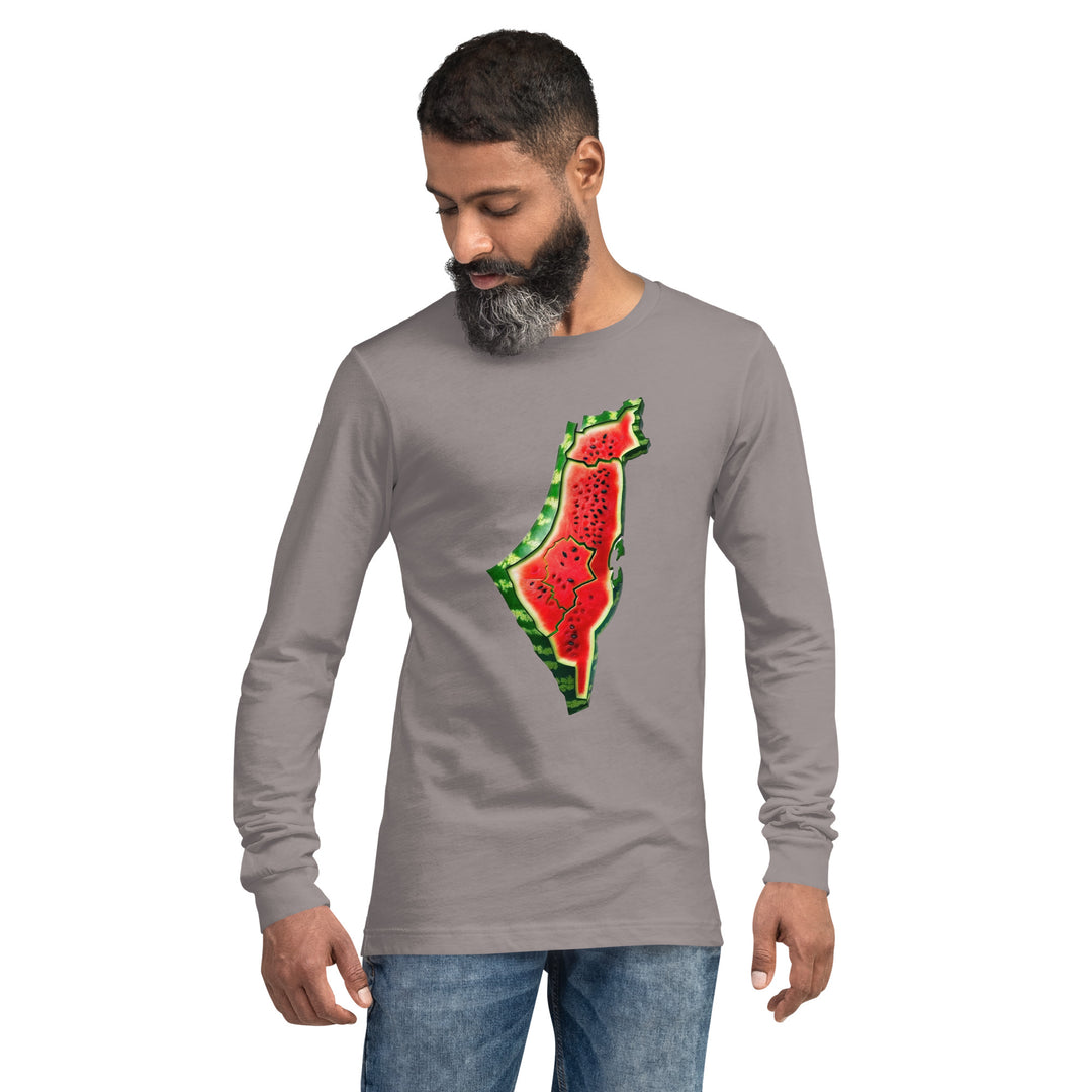 Men Long Sleeve Tee | Palestine Watermelon