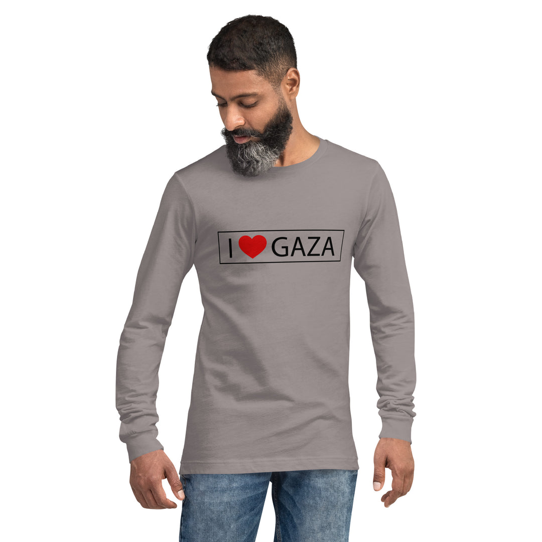 Men Long Sleeve Tee | I Love Gaza