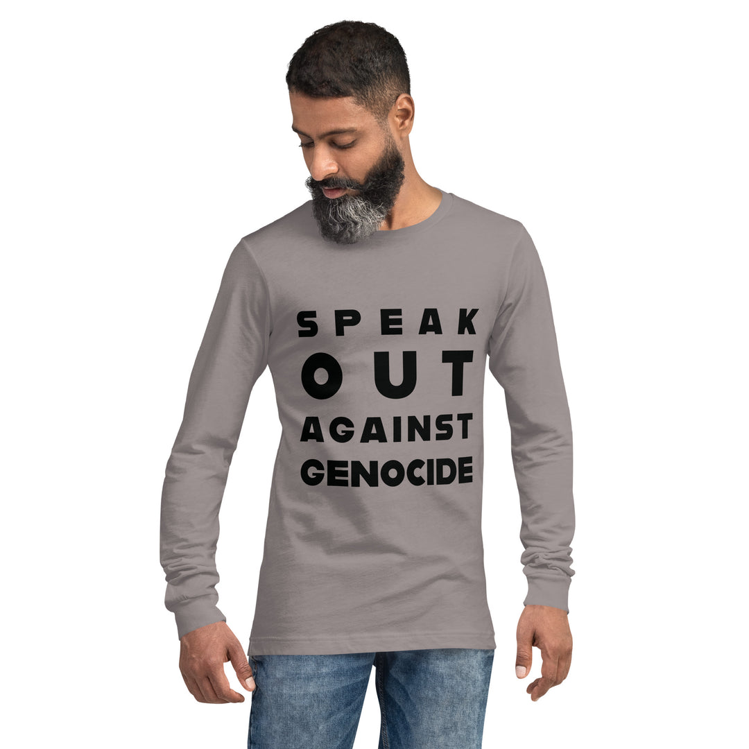 Men Long Sleeve Tee | Speak out against genocide