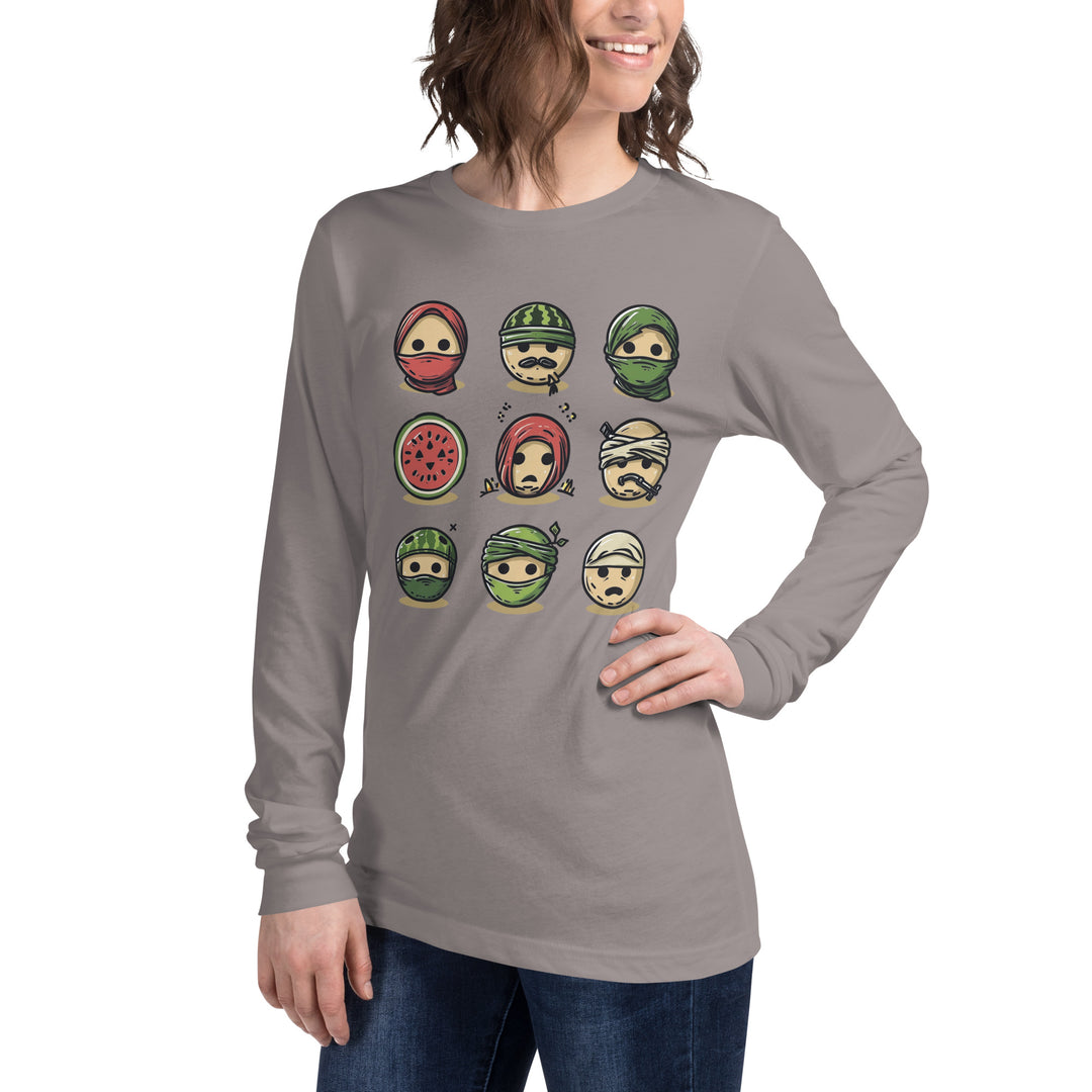 Women Long Sleeve Tee | Palestine Emoji