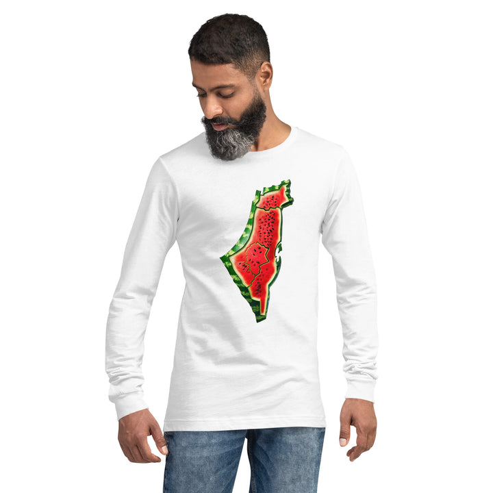 Men Long Sleeve Tee | Palestine Watermelon